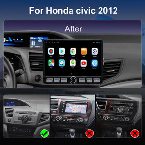 For Honda Civic 2012 Radio upgrade,10.2-inch QLED 8-Core CPU,touch screen Stereo,Wireless CarPlay & Android Auto,keep OEM Controls