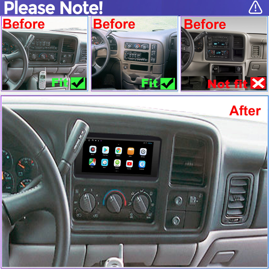 for GMC Yukon 1998-2002 Radio upgrade,6.8-inch QLED 8-Core CPU,touch screen Stereo,Wireless CarPlay & Android Auto,Free camera