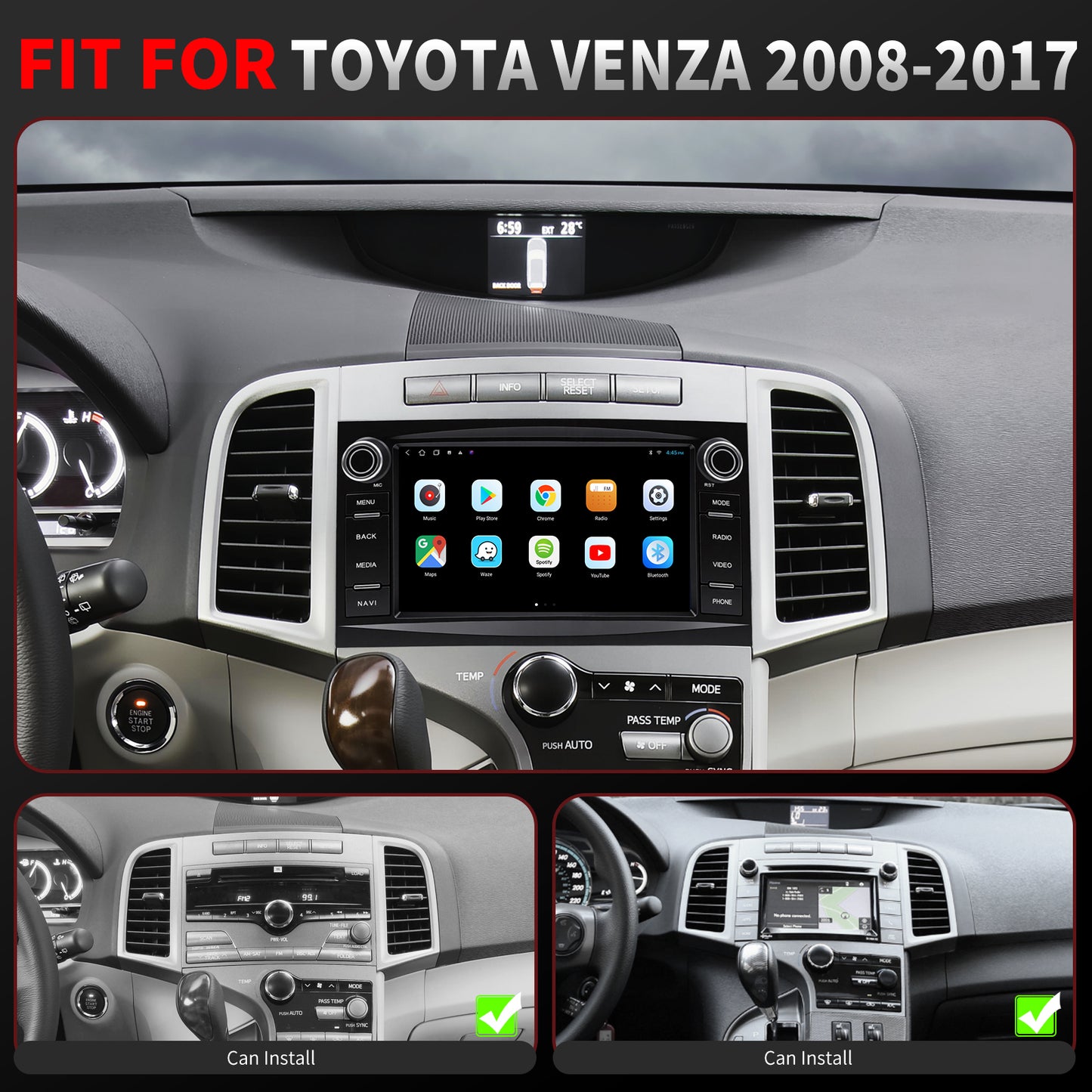Toyota Venza 2009 2010 2011 2012 2013 2014 2015 2016 headunit upgrade