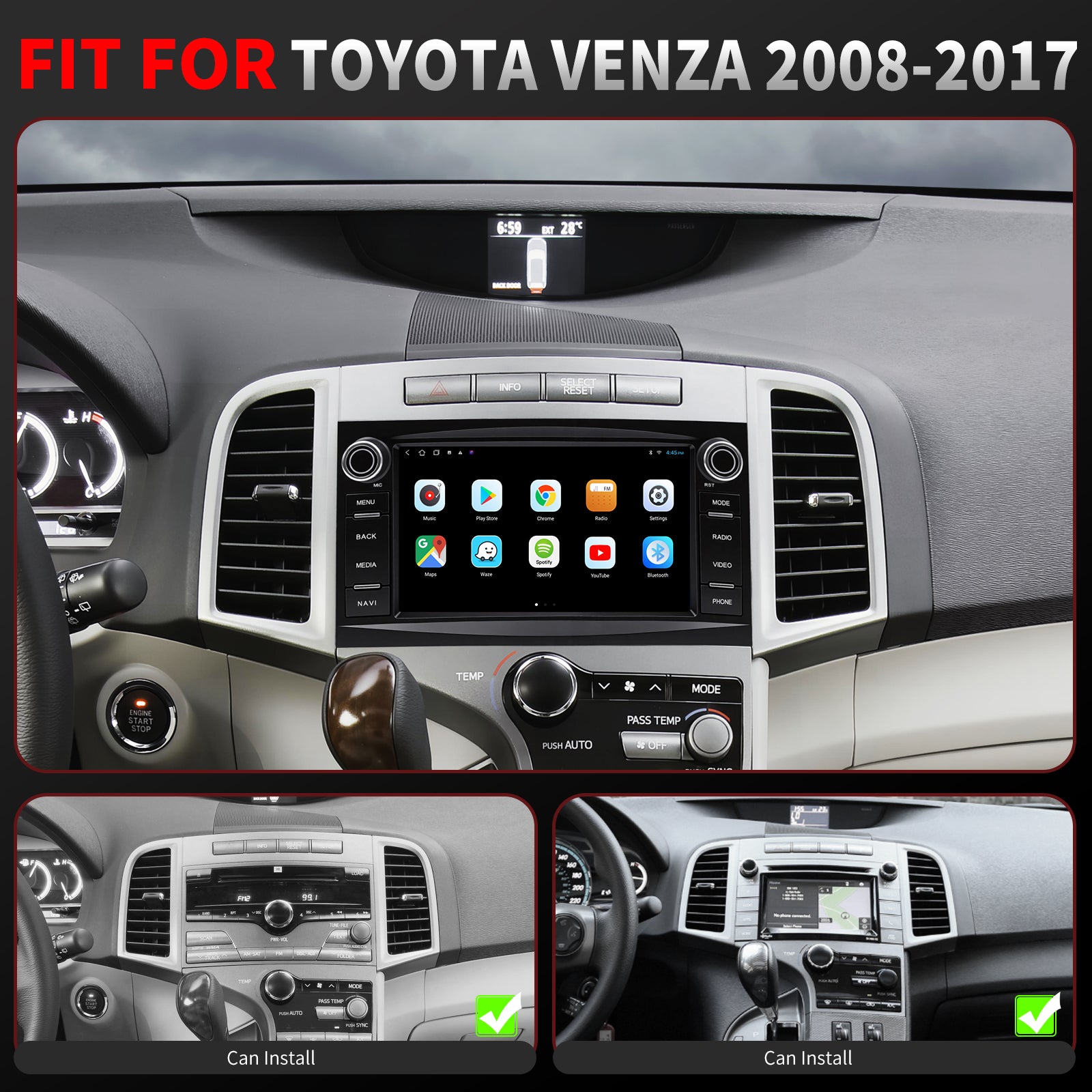 Toyota Venza 2009 2010 2011 2012 2013 2014 2015 2016 headunit upgrade