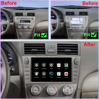 For Toyota Camry 2007-2011 Radio upgrade,9-inch QLED  8-Core CPU,touch screen Stereo,Wireless CarPlay & Android Auto,keep OEM Controls