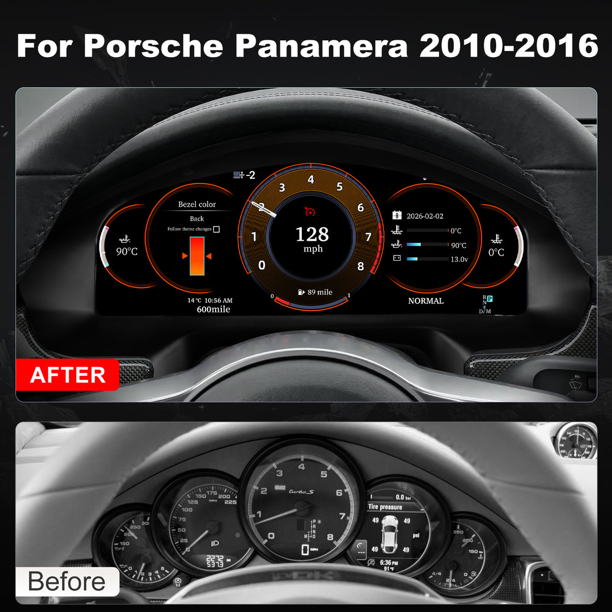 Porsche Panamera Digital Instrument Cluster 2010-2016 | 12.3" QLED - Topdisplay 2010 2011 2012 2013 2014 2015 2016