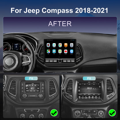 Jeep Compass Radio 2018-2021 Upgrade CarPlay Screen- 2018 2019 2020 2021 Topdisplay Upgrade Stereo Headunit Apple Carplay Android Auto Pantalla Estéreo