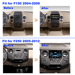 For Ford F150 2004-2008 Radio upgrade,10.1-inch QLED 8-Core CPU,touch screen Stereo,Wireless CarPlay & Android Auto,Free camera