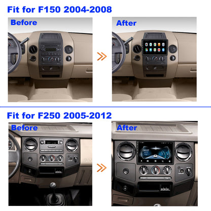 For Ford F150 2004-2008 Radio upgrade,10.1-inch QLED 8-Core CPU,touch screen Stereo,Wireless CarPlay & Android Auto,Free camera