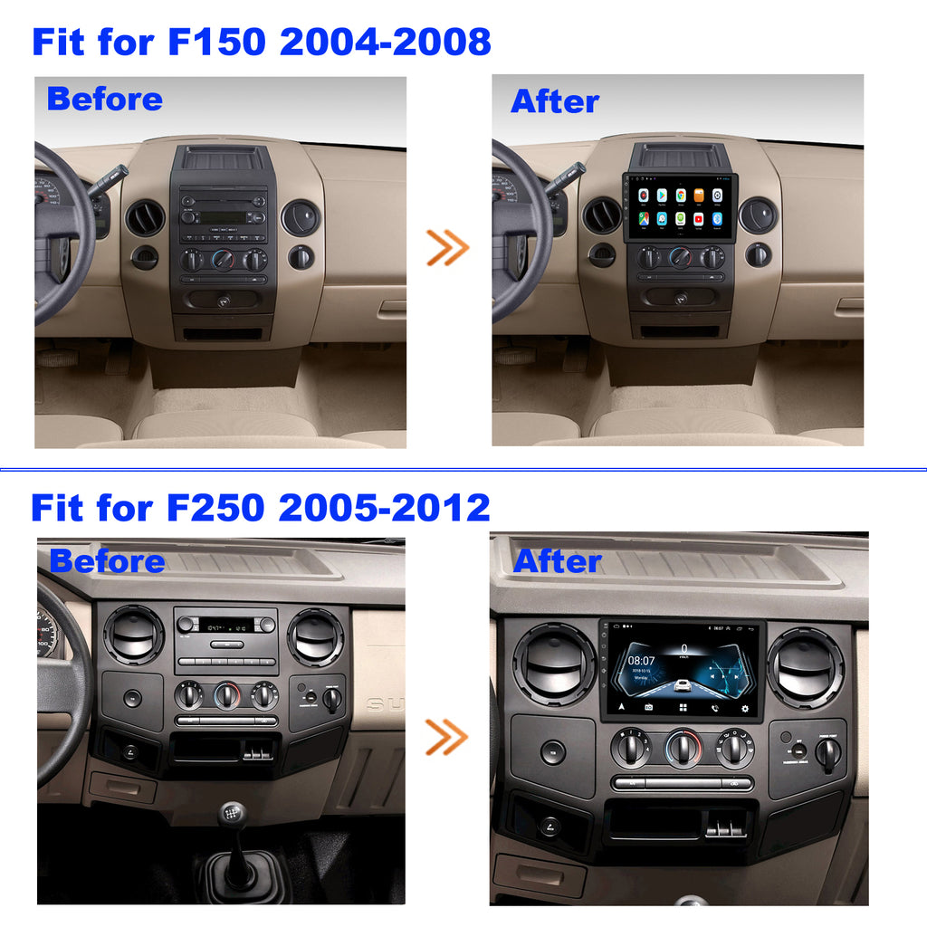 for Ford F150 2004-2008 Radio upgrade,10.1-inch QLED 8-Core CPU,touch screen Stereo,Wireless CarPlay & Android Auto,Free camera