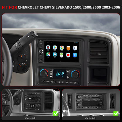 For Chevrolet Chevy Silverado 1500/2500/3500 2003-2006 Radio upgrade,7-inch QLED  8-Core CPU,touch screen Stereo,Wireless CarPlay & Android Auto,keep OEM Controls