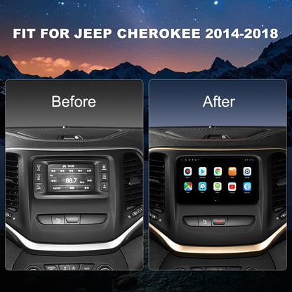 Jeep Cherokee radio 2014-2018 Upgrade CarPlay Headunit Screen - Jeep Cherokee Upgrade Stereo Apple Carplay Android Auto Pantalla Estéreo Replacement