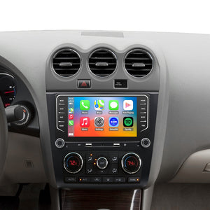 OEM Radio Nissan Altima with 7" touch screen car radio stereo featuring Apple CarPlay & Android Auto. Fits model: Nissan Altima 2008 2009 2010 2011 2012