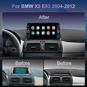 For BMW X3 E83 2004-2010 Radio upgrade,10.2-inch QLED  8-Core CPU,touch screen Stereo,Wireless CarPlay & Android Auto,keep OEM Controls