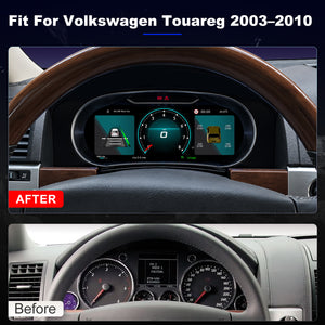 For Volkswagen Touareg 2003-2010 Digital Instrument Cluster, 12.3-inch QLED Screen, Multiple UI, Wireless CarPlay, Direct OEM Replacement