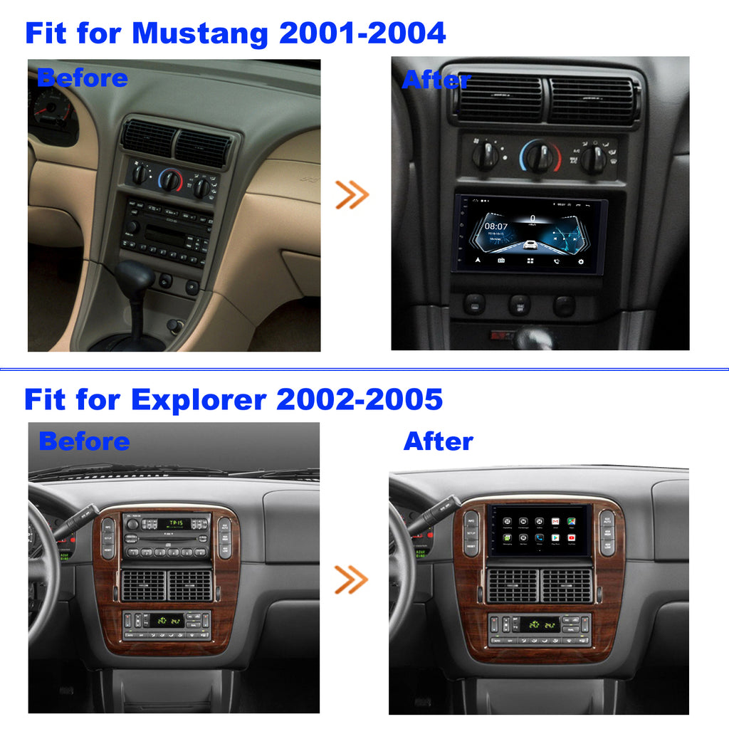 for Ford Explorer 2002-2005 Radio upgrade,7-inch QLED 8-Core CPU,touch screen Stereo,Wireless CarPlay & Android Auto,Free camera