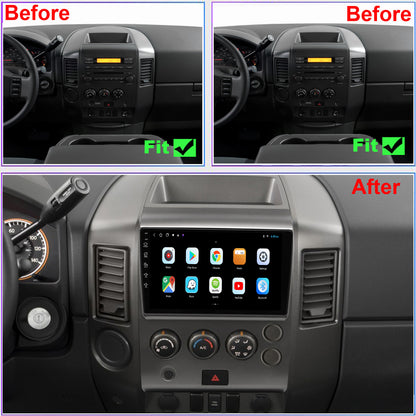 For Nissan Titan 2004-2007 Radio upgrade,9-inch QLED  8-Core CPU,touch screen Stereo,Wireless CarPlay & Android Auto,keep OEM Controls