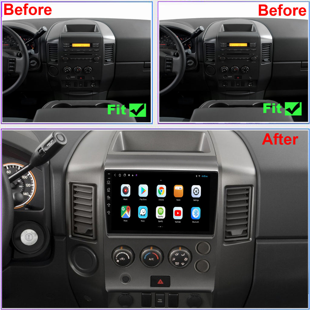 for Nissan Titan 2004-2007 Radio upgrade,9-inch QLED  8-Core CPU,touch screen Stereo,Wireless CarPlay & Android Auto,keep OEM Controls