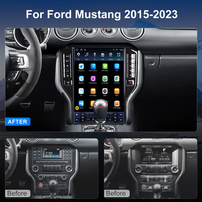 For Ford Mustang 2015-2023 Radio upgrade,14.5-inch QLED 8-Core CPU,touch screen Stereo,Wireless CarPlay & Android Auto,keep OEM Controls