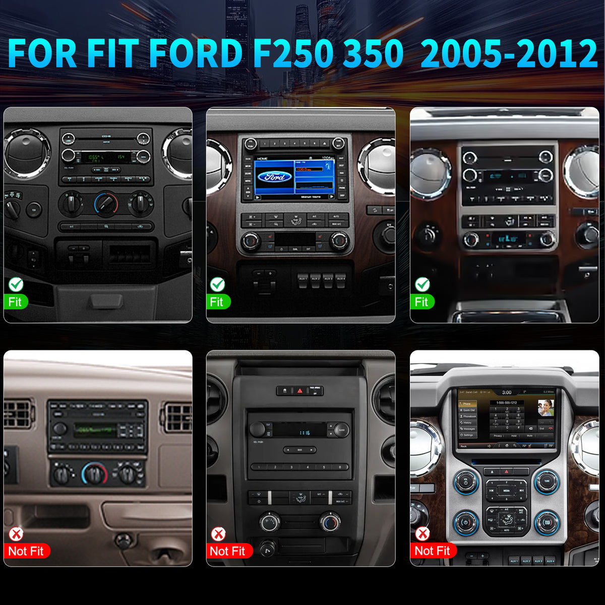 Ford F250 Radio replacement 2005-2012 CarPlay Stereo headunit