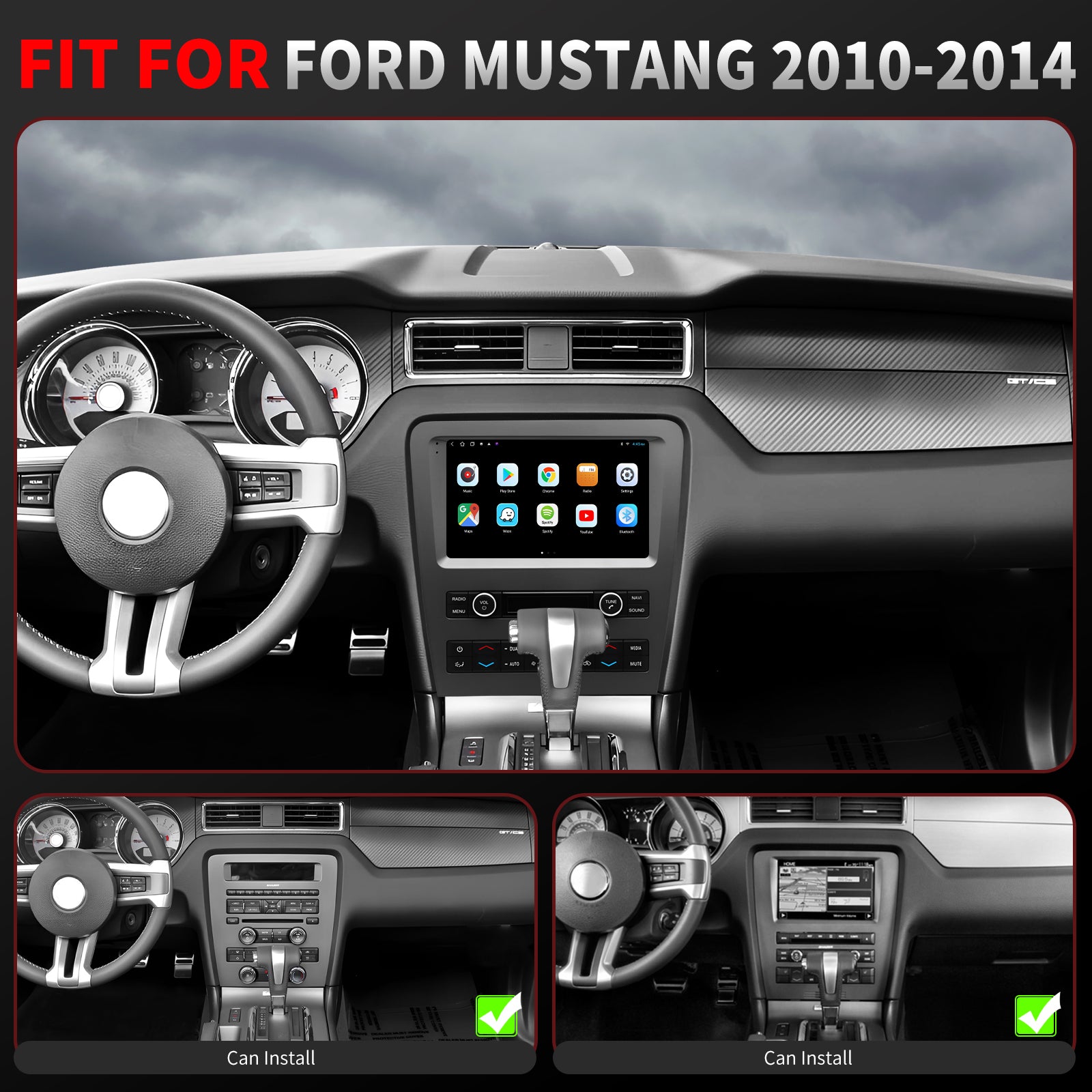 Ford Mustang Radio upgrade 2010-2014 CarPlay Stereo - Topdisplay