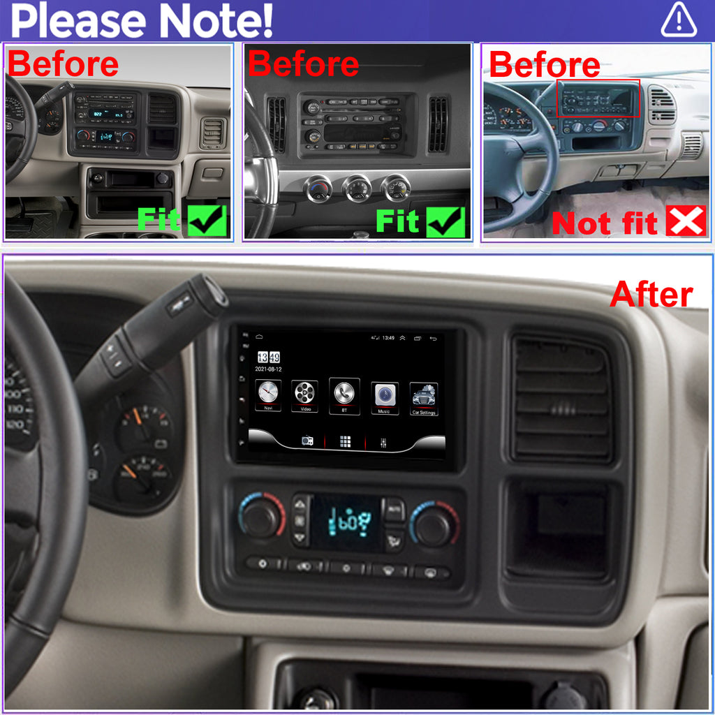 for GMC Yukon 2003-2006 Radio upgrade,7-inch QLED 8-Core CPU,touch screen Stereo,Wireless CarPlay & Android Auto,Free camera