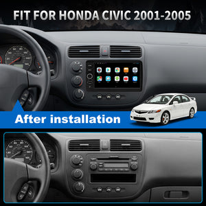 Honda Civic Radio upgrade 2001-2005 CarPlay Stereo Screen - Topdisplay 2001 2002 2003 2004 2005 Replacement Headunit Apple Android Auto Accessories Pantalla Estéreo