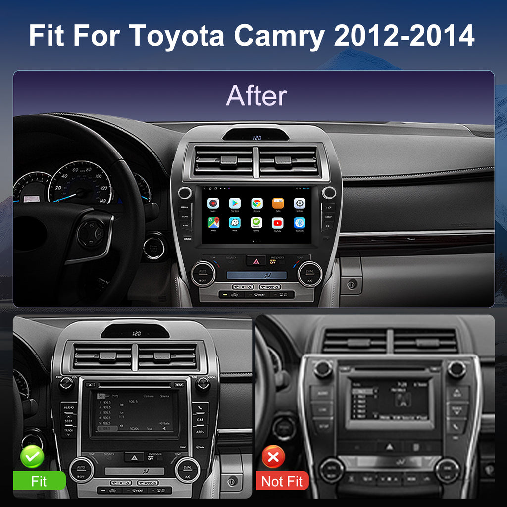 For Toyota Camry 2012-2014 Radio upgrade,9-inch QLED  8-Core CPU,touch screen Stereo,Wireless CarPlay & Android Auto,keep OEM Controls