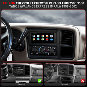 For Chevrolet Chevy Silverado 1500/2500/3500 1998-2002 Radio upgrade,6.8-inch QLED  8-Core CPU,touch screen Stereo,Wireless CarPlay & Android Auto,keep OEM Controls