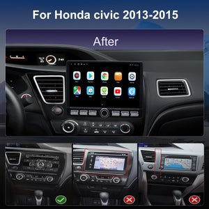 For Honda Civic 2013-2015 Radio upgrade,10.2-inch QLED 8-Core CPU,touch screen Stereo,Wireless CarPlay & Android Auto,keep OEM Controls