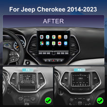 Load image into Gallery viewer, For Jeep Cherokee 2014-2023 Radio upgrade,10.1-inch QLED 8-Core CPU,touch screen Stereo,Wireless CarPlay &amp; Android Auto,keep OEM Controls