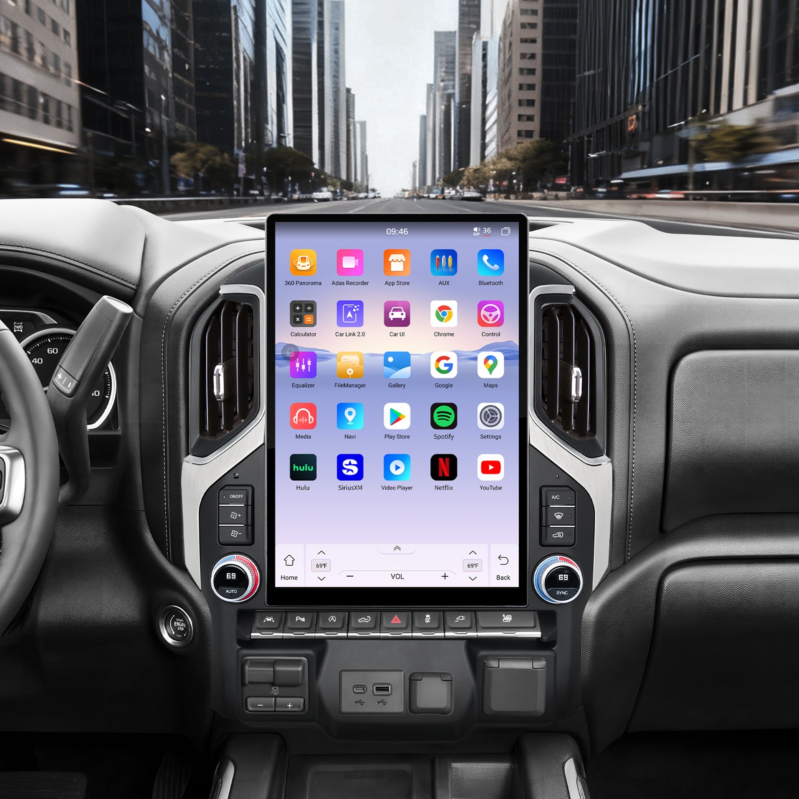 Chevy Silverado Radio upgrade 2019-2023 CarPlay Stereo Screen-Topdisplay 2019 2020 2021 2022 2023 Chevrolet Replacement Headunit Apple Android Auto Accessories Pantalla Estéreo 