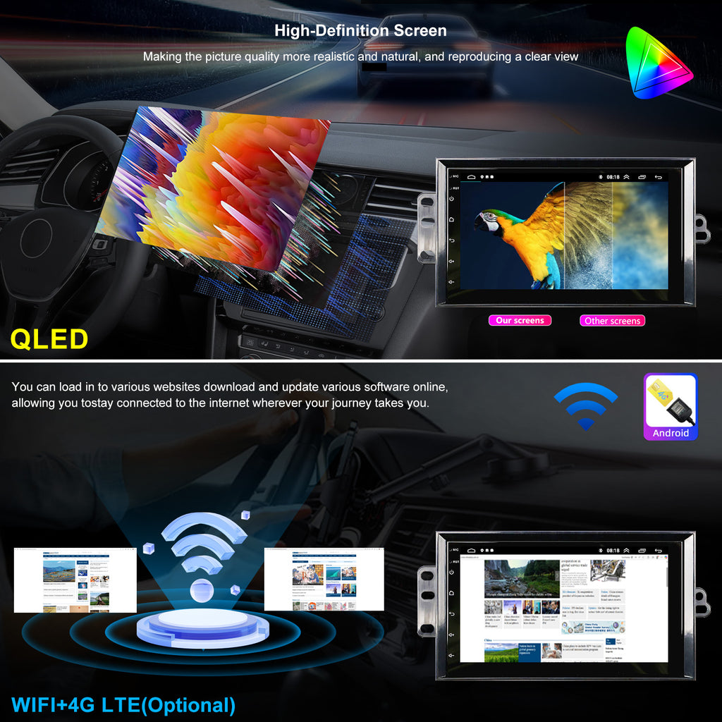 For Buick Riviera 1995-1999 Radio upgrade,7-inch QLED 8-Core CPU,touch screen Stereo,Wireless CarPlay & Android Auto,keep OEM Controls