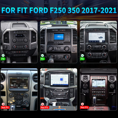 For Ford F350 2017-2021 Radio Upgrade, 13-inch QLED Touch Screen Stereo, 8-Core CPU, Wireless CarPlay & Android Auto, Keep OEM Controls