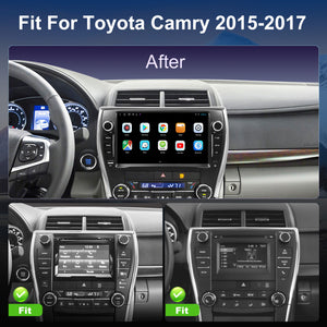 For Toyota Camry 2015-2017 Radio upgrade,9-inch QLED  8-Core CPU,touch screen Stereo,Wireless CarPlay & Android Auto,keep OEM Controls
