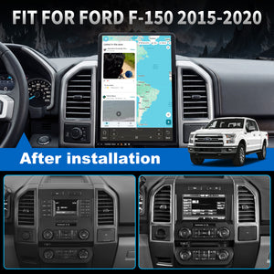 Bigger Screen For Ford F150 2015-2020 Radio upgrade, 15.6-inch QLED 8-Core CPU, touch screen Stereo, Wireless CarPlay & Android Auto, keep OEM Controls