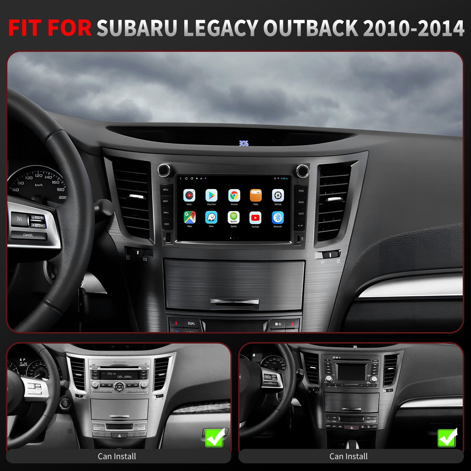 Subaru Outback 2010 2011 2012 2013 2014 Head unit car radio upgrade