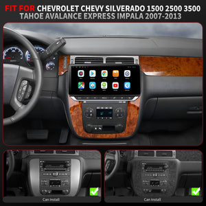For Chevrolet Chevy Silverado 1500/2500/3500 2007-2013 Radio upgrade,10.25-inch QLED  8-Core CPU,touch screen Stereo,Wireless CarPlay & Android Auto,keep OEM Controls