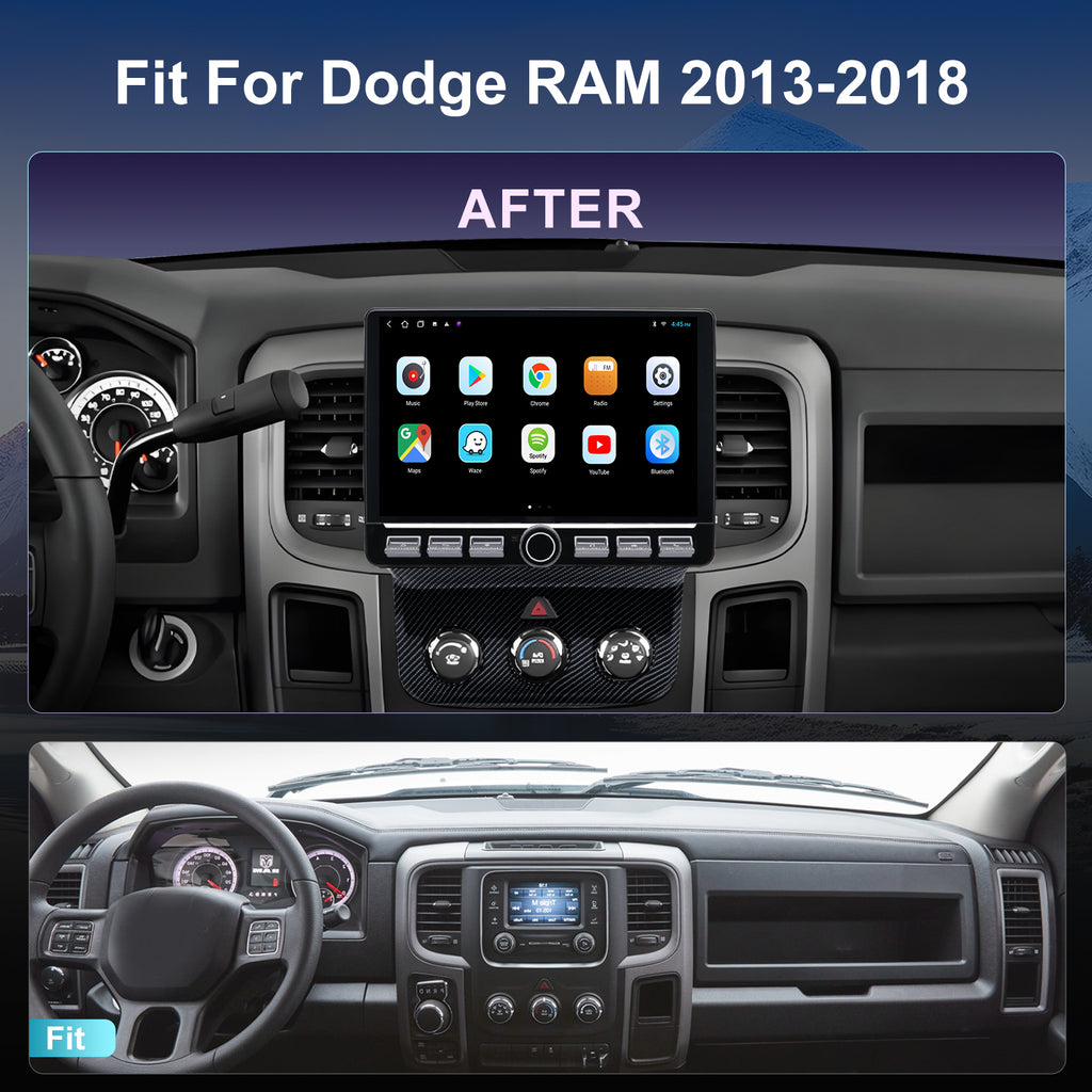 For Dodge RAM 2013-2018 Radio upgrade,10.1-inch QLED 8-Core CPU,touch screen Stereo,Wireless CarPlay & Android Auto,Free camera
