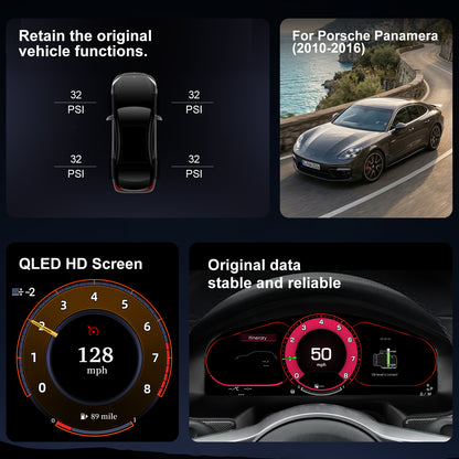 Porsche Panamera Digital Instrument Cluster 2010-2016 | 12.3" QLED - Topdisplay 2010 2011 2012 2013 2014 2015 2016