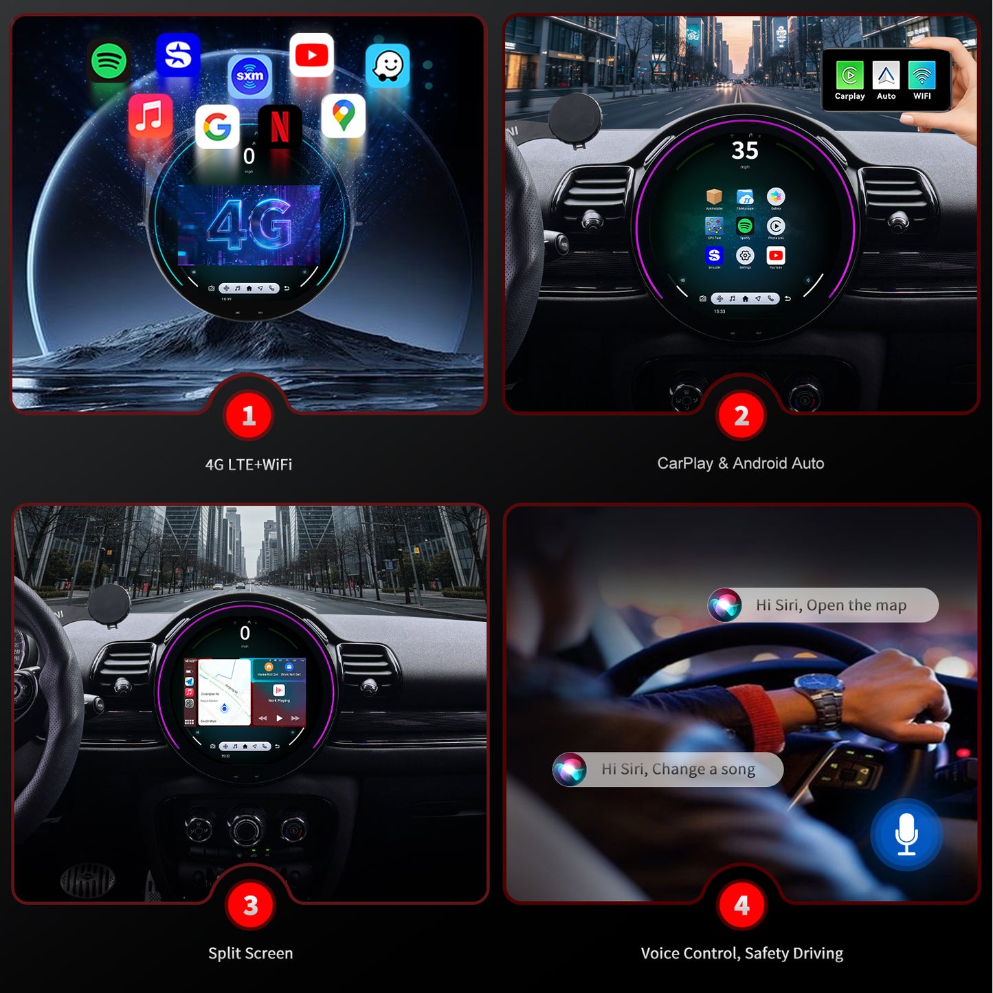 BMW MINI Radio upgrade 2016-2023 CarPlay Stereo Screen - Topdisplay 2016 2017 2018 2019 2020 2021 2022 2023 Replacement Headunit Apple Android Auto Accessories Pantalla Estéreo
