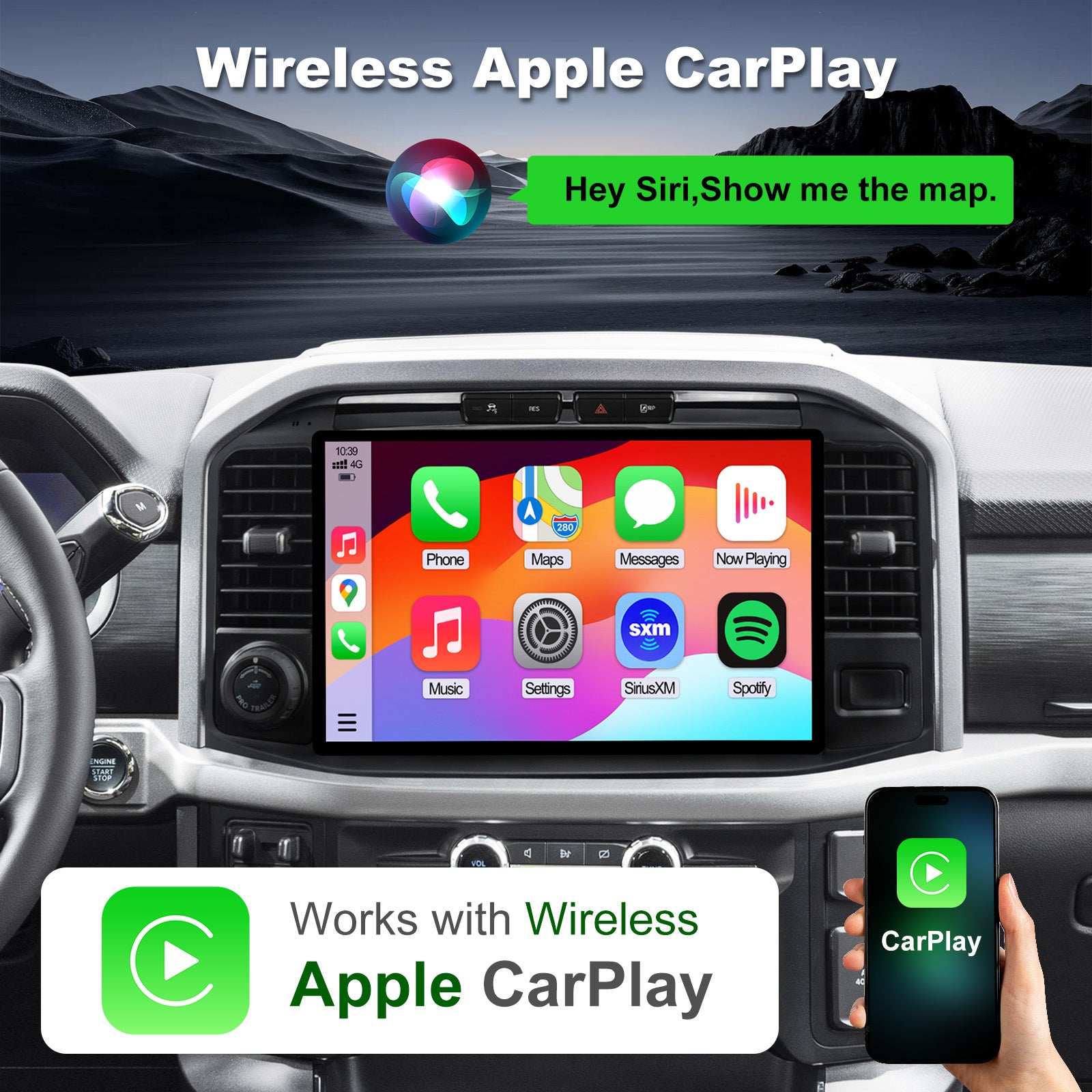 Ford F150 Touch Screen upgrade 2021-2023 CarPlay Stereo - Topdisplay 2021 2022 2023 F150 Upgrade Headunit Radio Apple Carplay Android Auto Accessories Pantalla Estéreo