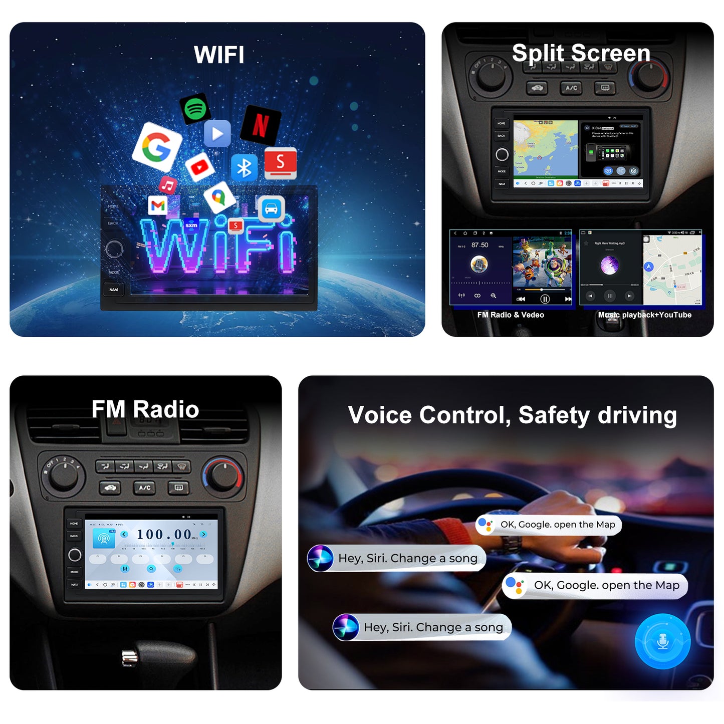 Honda Accord 6th Gen Radio upgrade 1990-2002 CarPlay Stereo Screen - Topdisplay 1990 1991 1992 1993 1994 1995 1996 1997 1998 1999 2000 2001 2002 Replacement Headunit Apple Android Auto Accessories Pantalla Estéreo 