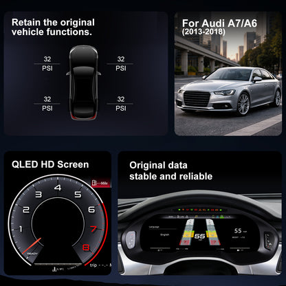 Audi A6 Digital Instrument Cluster 2013-2018 | 12.3" QLED - Topdisplay 2013 / 2014 / 2015 / 2016 / 2017 / 2018