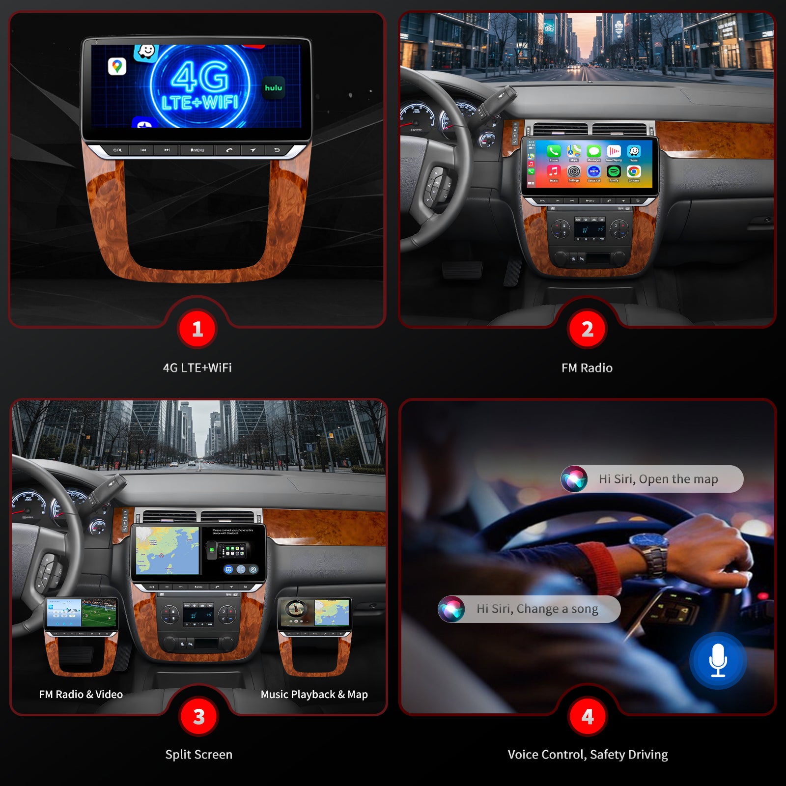 Chevy Express Radio upgrade 2007-2013 CarPlay Stereo Screen-Topdisplay 2007 2008 2009 2010 2011 2012 2013 Chevrolet Replacement