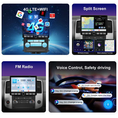 For Nissan Xterra 2009-2012 Radio upgrade,10.2-inch QLED 8-Core CPU,touch screen Stereo,Wireless CarPlay & Android Auto,keep OEM Controls