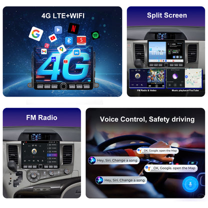 2014 Toyota SiennaUpgrade Stereo Headunit Apple Carplay Android Auto Pantalla Estéreo