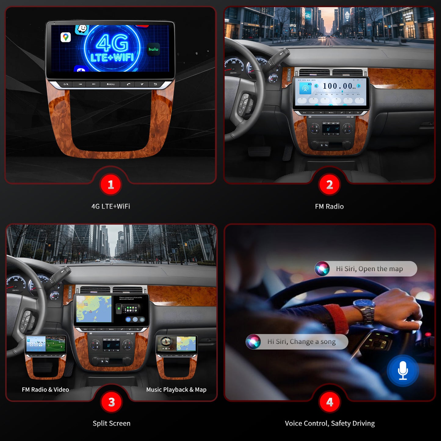 For Chevrolet Chevy Impala 2007-2013 Radio upgrade,10.25-inch QLED 8-Core CPU,touch screen Stereo,Wireless CarPlay & Android Auto,Free camera