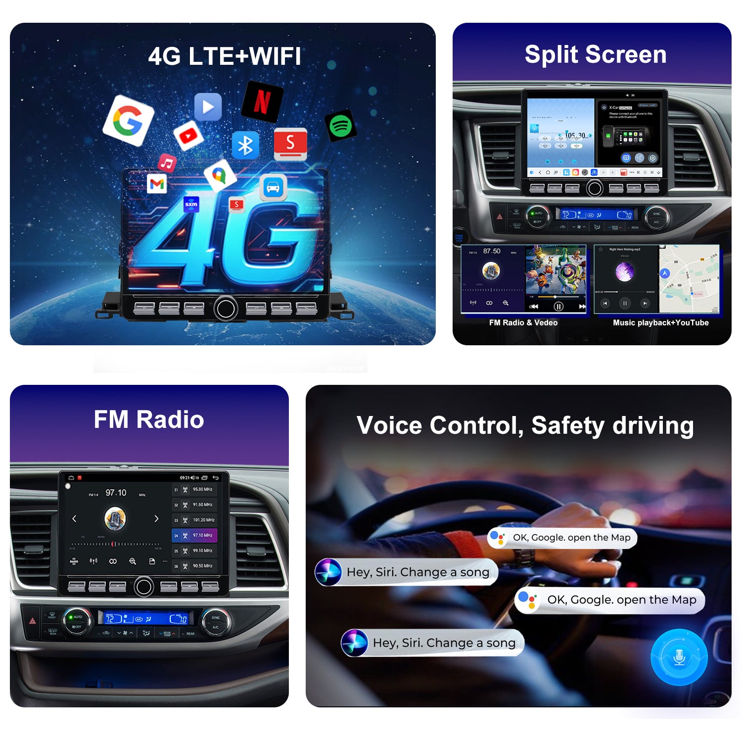 Toyota Highlander 2014 2015 2016 2017 2018 2019 Car Mediaplayer Replacement Apple Carplay