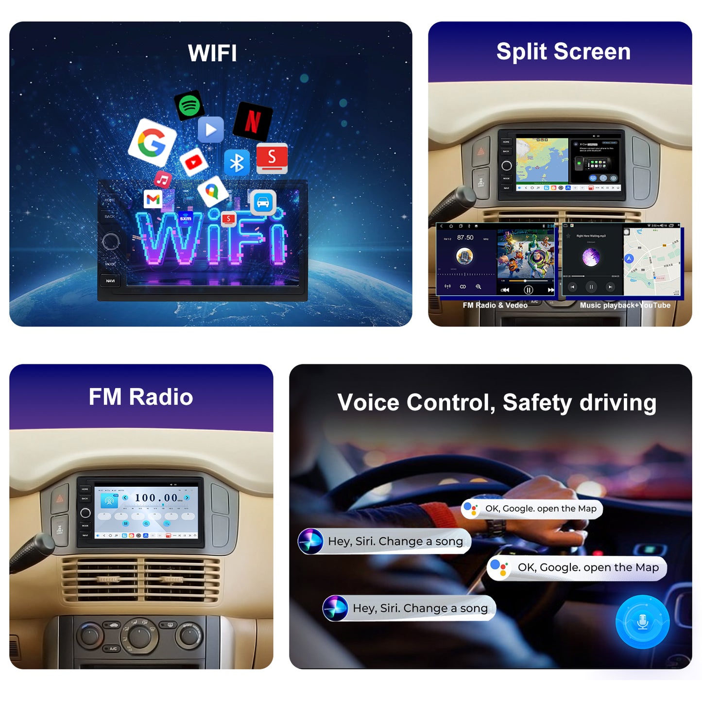 Honda Pilot Radio upgrade 2003-2008 CarPlay Stereo Screen-Topdisplay 2003 2004 2005 2006 2007 2008 Replacement Headunit Apple Android Auto Accessories Pantalla Estéreo 