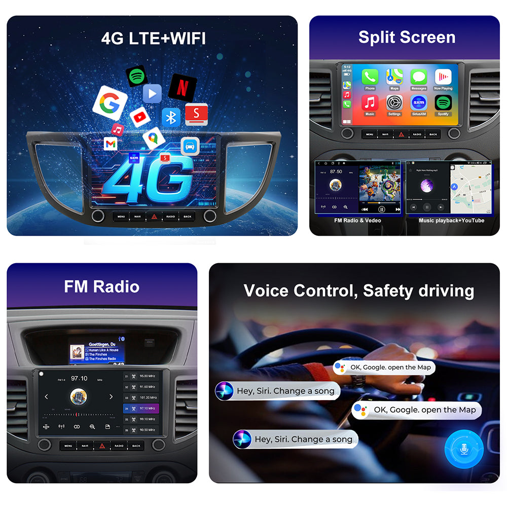 Honda CRV Radio upgrade 2012-2016 CarPlay Stereo Screen - Topdisplay 2012 2013 2014 2015 2016 Replacement Headunit Apple Android Auto Accessories Pantalla Estéreo