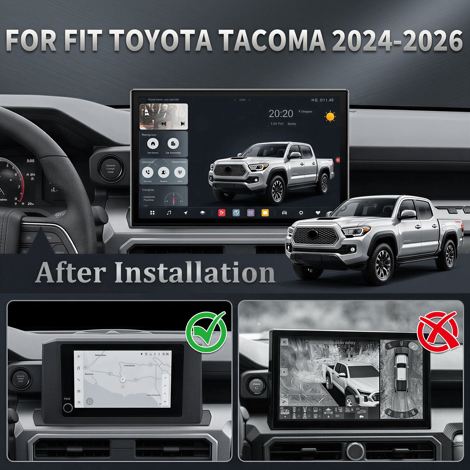 Toyota Tacoma radio 2024-2026 Upgrade CarPlay Screen- Topdisplay 2024 2025 2026 Toyota Tacoma Upgrade Stereo Headunit Apple Carplay Android Auto Pantalla Estéreo