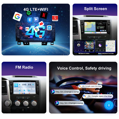 For Toyota Sequoia 2008-2018 Radio upgrade,9-inch QLED 8-Core CPU,touch screen Stereo,Wireless CarPlay & Android Auto,Free camera