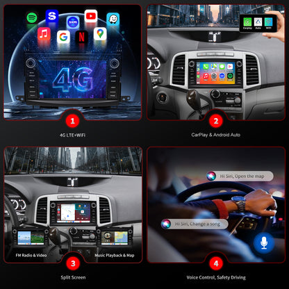 For Toyota Venza 2009-2016 Radio Upgrade, 7-inch QLED 8-Core CPU, Touch Screen Stereo,Wireless CarPlay & Android Auto, Free backup camera, keep OEM Controls